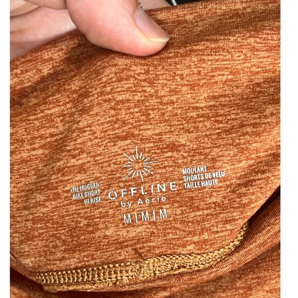 Offline Aerie Biker Shorts Womens Medium Orange Athletic Running Workout Pockets - Picture 3 of 9